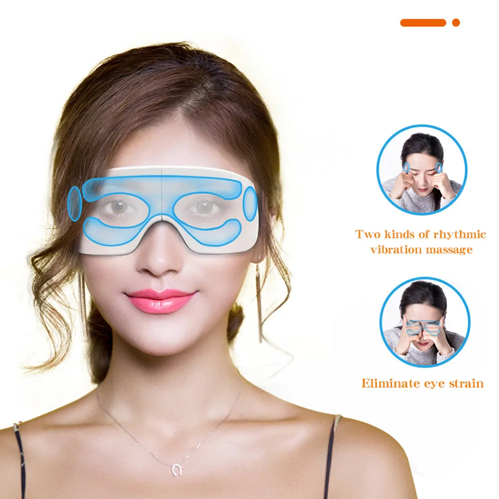 Eye Massager with Heat Smart Eye Care Device with Music for Migraines Relax Reduce Eye Strain Dark Circles Eye Bag Improve Sleep